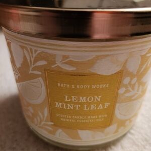 NWT Bath & Body Works 3-wick candle.  LEMON MINT LEAF